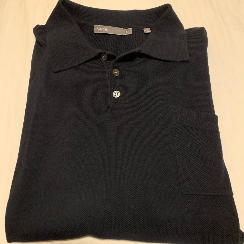 Vince navy crew neck knit cotton sweater